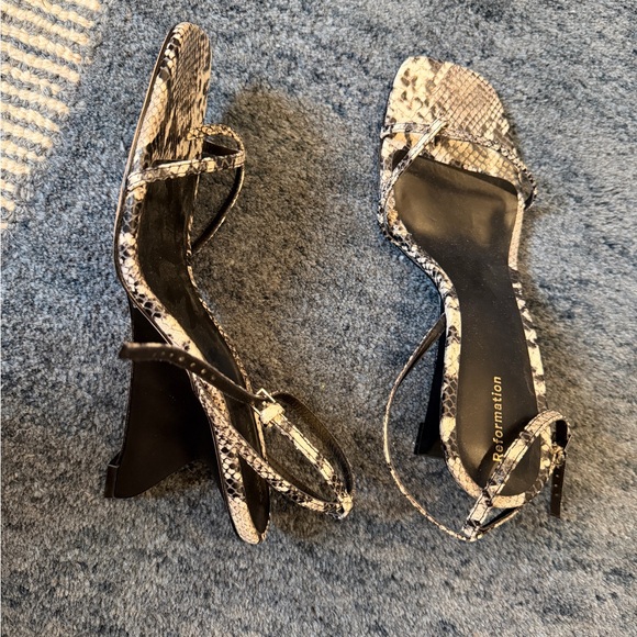 Reformation Emelia Snakeskin Strappy Sandals - Picture 3 of 4